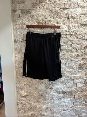 Puma Black Athletic Shorts with White Side Piping